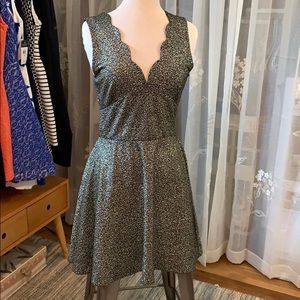 NWT Aqua dress large black/gold